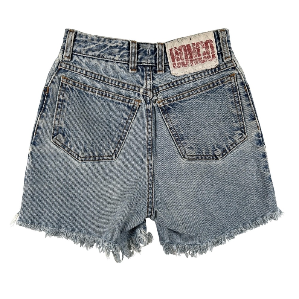 Vintage‎ Bongo Shorts Womens Size 1 Light Wash Denim Cutoff High Rise USA 90s